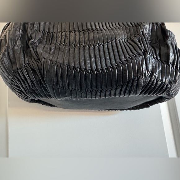 EUC Coach Black Pleated Leather Sophia Madison Satchel - Picture 4 of 7